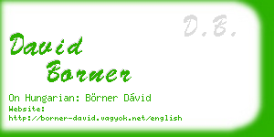 david borner business card